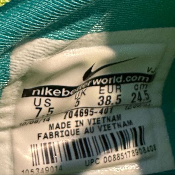 Nike Women's SZ 7.5 Free TR 5.0 Aqua Green Running Shoe Bold Laces Sneaker - Picture 15 of 15